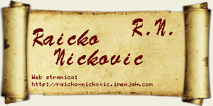 Raičko Ničković vizit kartica